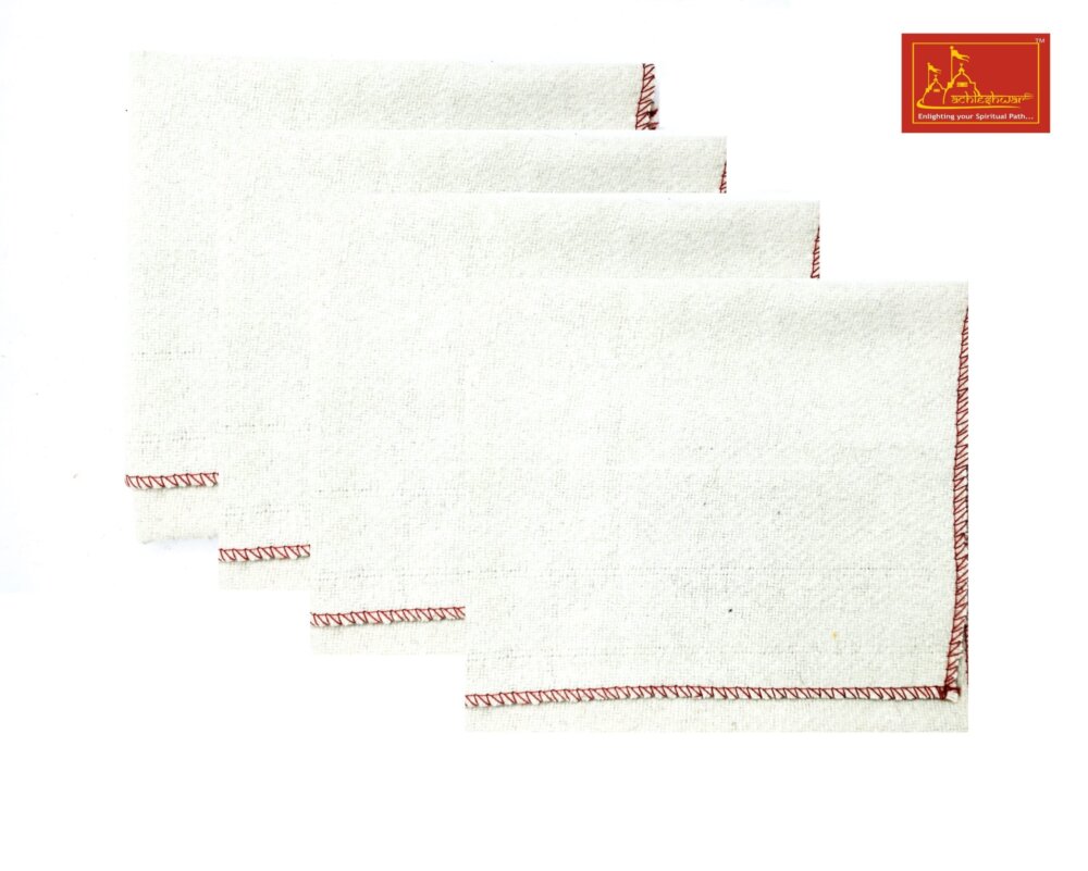 White Woolen Pooja Aasan 4-Pcs