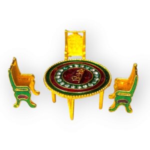 Dining Table & Chair Set for Laddu Gopal | Small Toy Furniture for Krishna Idol | compy