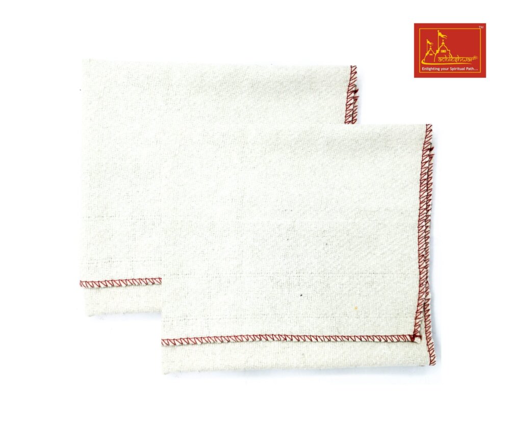 White Woolen Pooja Aasan 2-Pcs